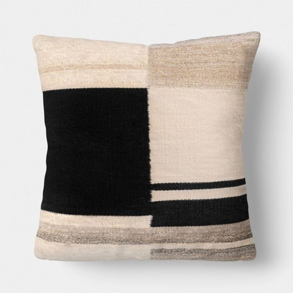 Oversized Square Linework Pillow Neutral/Black - Threshold